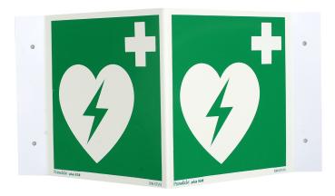 AED Rechtwinkliges Nasenschild /Winkelschild