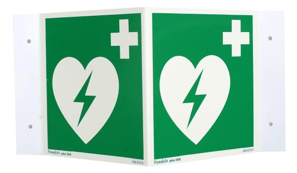 AED Rechtwinkliges Nasenschild /Winkelschild