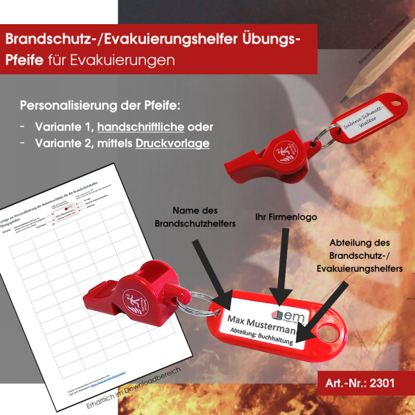 Notfallpfeife Übungspfeife